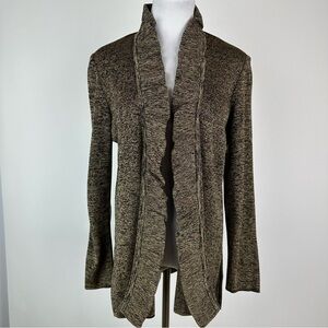 Exclusively Misook Ruffle High Collar Cardigan Sweater Size Medium